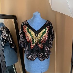 Butterfly Sequins Top